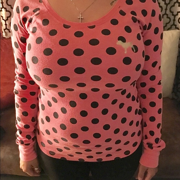 SOLD🚫🚫🚫 Pink polka dot long sleeve - Picture 3 of 3